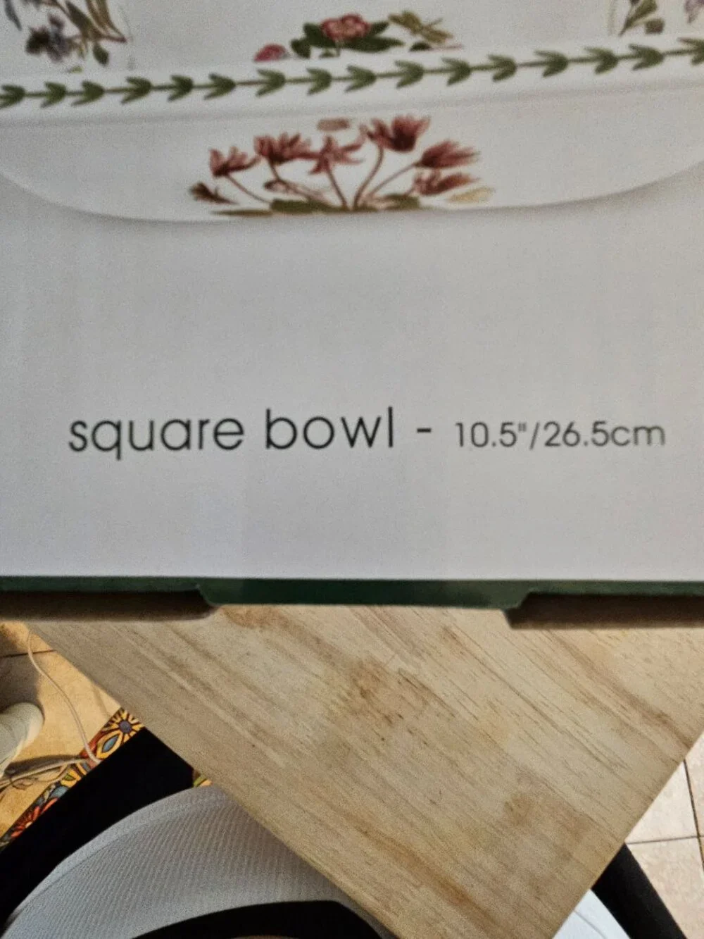 Portmeirion Botanic Garden Square Serving Bowl 10.5 inches
